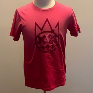 NWT Cult of Individuality Shimuchan Logo Short Sleeve Shirt in Vintage Red (S)
